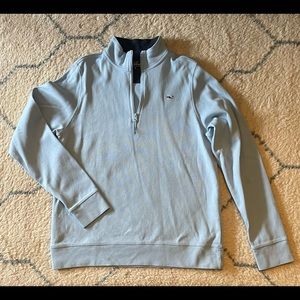 Boy’s Vineyard Vines Quarter Zip Light Blue Cotton Shirt.  Size Large (16)